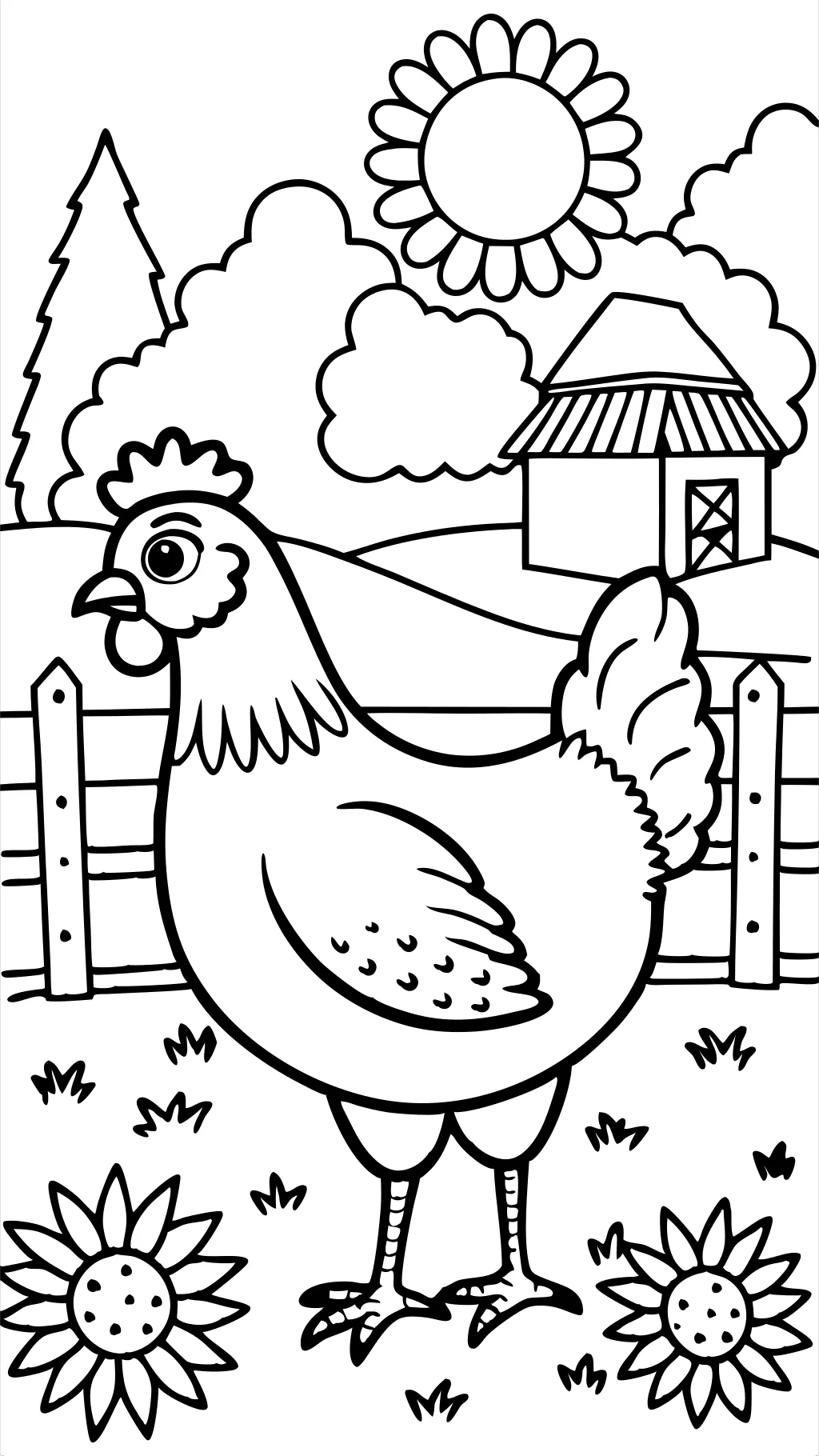 coloring pages hen